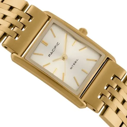 Zegarek damski złoty Pacific SLB-1604-06 klasyczny prostokątny na bransolecie