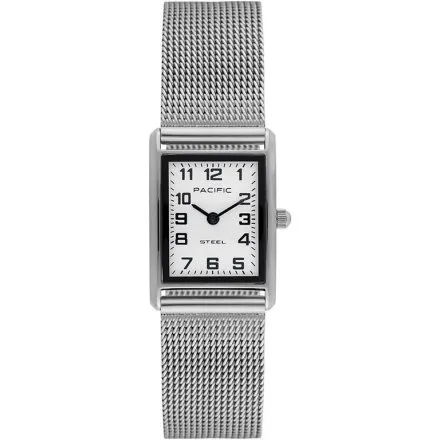 Zegarek damski srebrny Pacific SLC-1604-01 prostokątny na bransolecie mesh