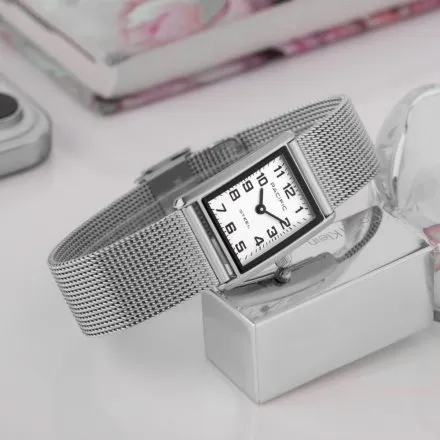 Zegarek damski srebrny Pacific SLC-1604-01 prostokątny na bransolecie mesh