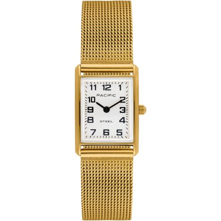 Zegarek damski złoty Pacific SLC-1604-03 prostokątny na bransolecie mesh