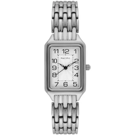 Zegarek damski srebrny Pacific SLB-1606-01 klasyczny prostokątny na bransolecie