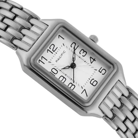 Zegarek damski srebrny Pacific SLB-1606-01 klasyczny prostokątny na bransolecie