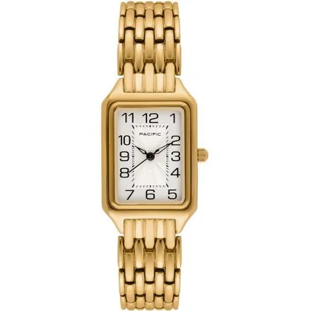 Zegarek damski złoty Pacific SLB-1606-03 klasyczny prostokątny na bransolecie
