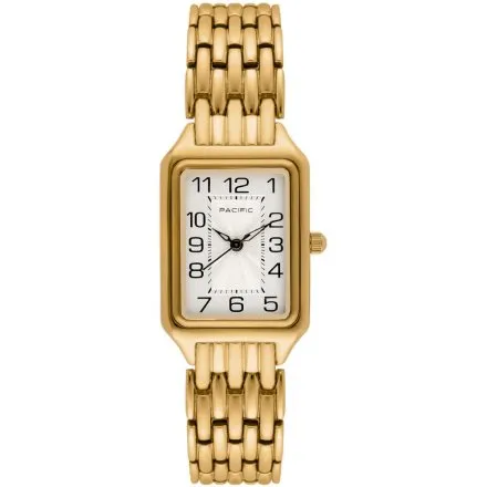 Zegarek damski złoty Pacific SLB-1606-03 klasyczny prostokątny na bransolecie