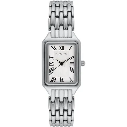Zegarek damski srebrny Pacific SLB-1606-04 klasyczny prostokątny na bransolecie