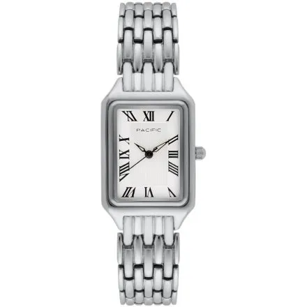 Zegarek damski srebrny Pacific SLB-1606-04 klasyczny prostokątny na bransolecie