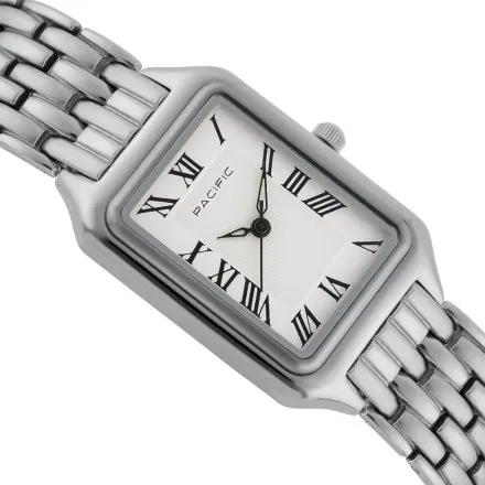 Zegarek damski srebrny Pacific SLB-1606-04 klasyczny prostokątny na bransolecie