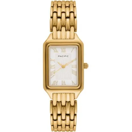 Zegarek damski złoty Pacific SLB-1606-05 klasyczny prostokątny na bransolecie
