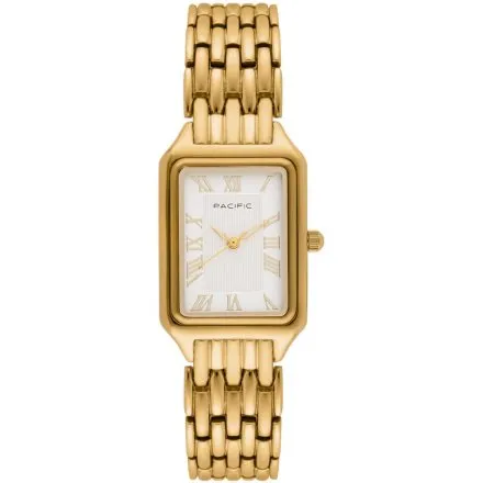 Zegarek damski złoty Pacific SLB-1606-05 klasyczny prostokątny na bransolecie
