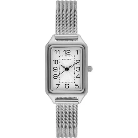 Zegarek damski srebrny Pacific SLC-1606-01 prostokątny na bransolecie mesh