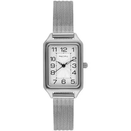 Zegarek damski srebrny Pacific SLC-1606-01 prostokątny na bransolecie mesh