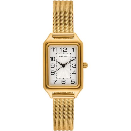 Zegarek damski złoty Pacific SLC-1606-03 prostokątny na bransolecie mesh