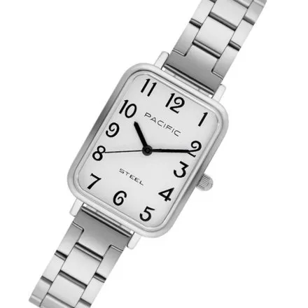 Zegarek damski srebrny Pacific SLB-1602-01 prostokątny na bransolecie