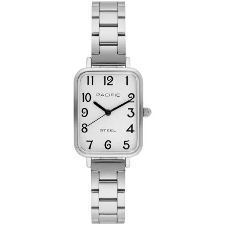 Zegarek damski srebrny Pacific SLB-1602-01 prostokątny na bransolecie