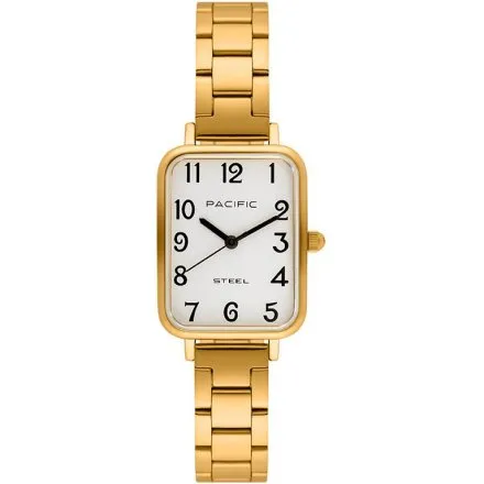 Zegarek damski złoty Pacific SLB-1602-02 prostokątny na bransolecie