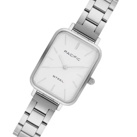 Zegarek damski srebrny Pacific SLB-1602-03 prostokątny na bransolecie