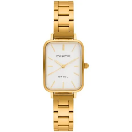 Zegarek damski złoty Pacific SLB-1602-04 prostokątny na bransolecie
