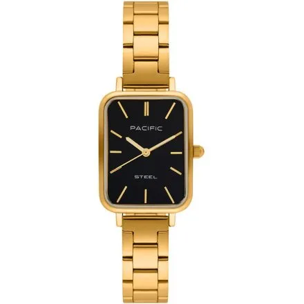 Zegarek damski złoty Pacific SLB-1602-05 prostokątny na bransolecie