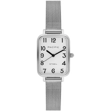 Zegarek damski srebrny Pacific SLC-1602-01 prostokątny na bransolecie mesh
