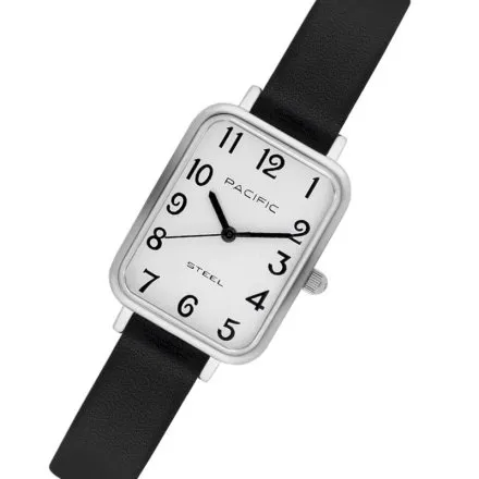 Zegarek damski srebrny Pacific SLA-1602-01A prostokątny na pasku