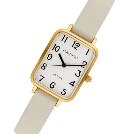 Zegarek damski złoty Pacific SLA-1602-02A prostokątny na pasku