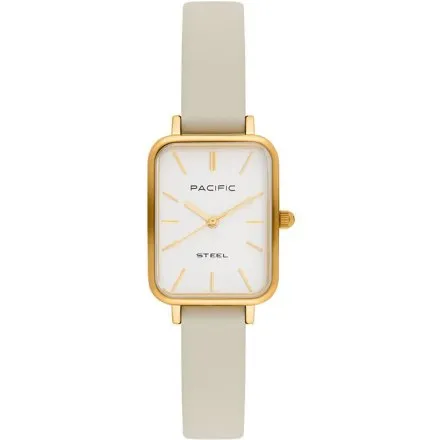 Zegarek damski złoty Pacific SLA-1602-04A prostokątny na pasku