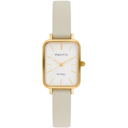 Zegarek damski złoty Pacific SLA-1602-04A prostokątny na pasku