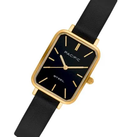 Zegarek damski złoty Pacific SLA-1602-05A prostokątny na pasku