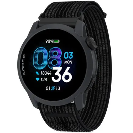 COROS Pace 4 Czarny nylon ultralekki smartwatch sportowy AMOLED GPS WPACE4-BLK-N