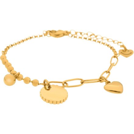 Pacific X6159-05 komplet złoty zegarek + bransoletka zawieszki elegancki zestaw dla kobiet