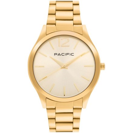 Pacific X6222-12 komplet złoty zegarek + bransoletka elegancki zestaw dla kobiet