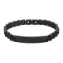 Czarna klasyczna stalowa bransoletka męska z blaszką Pacific SSM-024-B1