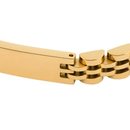 Złota klasyczna stalowa bransoletka męska z blaszką Pacific SSM-024-G1