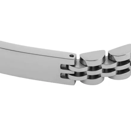 Srebrna klasyczna stalowa bransoletka męska z blaszką Pacific SSM-024-S1