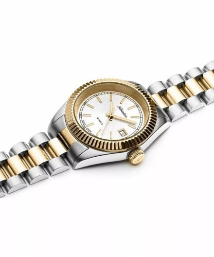 Adriatica Zegarek Damski srebrno-złoty z datownikiem A3090.2113QXL