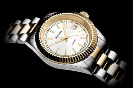 Adriatica Zegarek Damski srebrno-złoty z datownikiem A3090.2113QXL