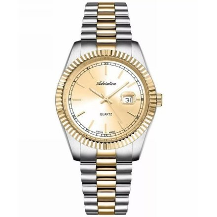 Adriatica Zegarek Damski srebrno-złoty z datownikiem A3090.2111QXL