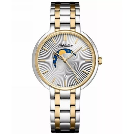 Adriatica Zegarek Damski srebrno-złoty z datownikiem A3835.2117Q