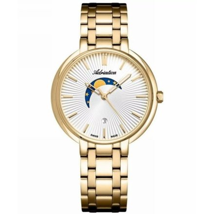 Adriatica Zegarek Damski złoty z datownikiem A3835.1113Q