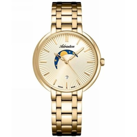 Adriatica Zegarek Damski złoty z datownikiem A3835.1111Q