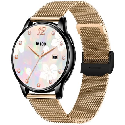 Rubicon RNCF30 smartwatch damski czarno-różowo-złoty SMARUB347