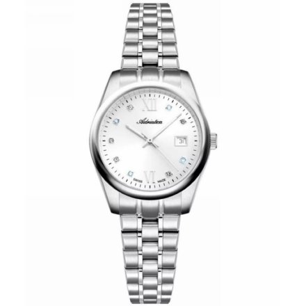 Adriatica Zegarek Damski srebrny z datownikiem A3198.5183Q