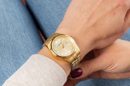 Adriatica Zegarek Damski złoty z datownikiem A3198.1111Q