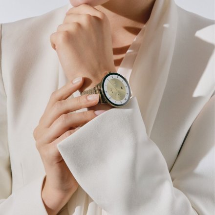 Garett Verona 2 Glow złoty mesh elegancki smartwatch damski + PUDEŁKO