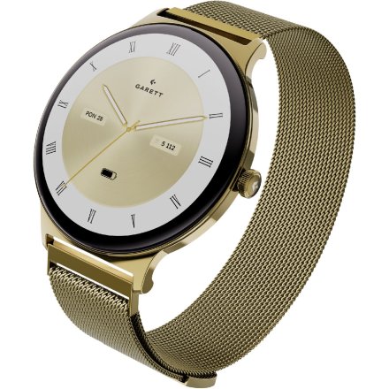 Garett Verona 2 Glow złoty mesh elegancki smartwatch damski + PUDEŁKO