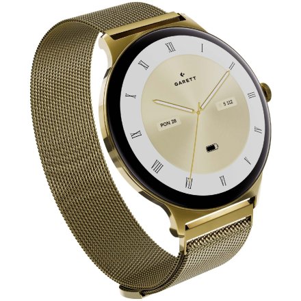 Garett Verona 2 Glow złoty mesh elegancki smartwatch damski + PUDEŁKO
