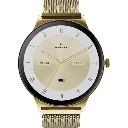Garett Verona 2 Glow złoty mesh elegancki smartwatch damski + PUDEŁKO