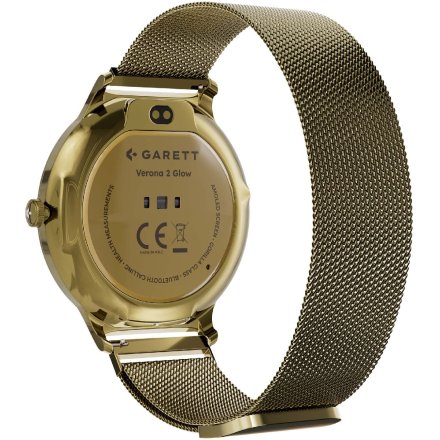 Garett Verona 2 Glow złoty mesh elegancki smartwatch damski + PUDEŁKO