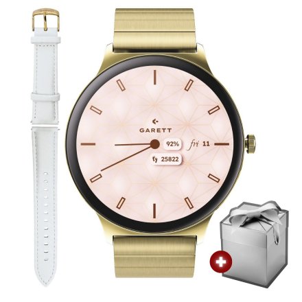Garett Verona 2 Glow złoty na bransolecie elegancki smartwatch damski + PUDEŁKO