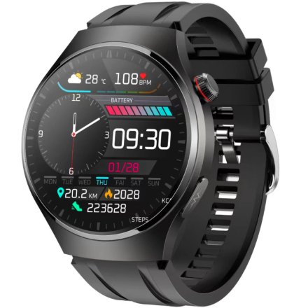 Rubicon RNCF32 czarny smartwatch z pomiarem EKG i cukru SMARUB299